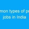 Common types of private jobs in India