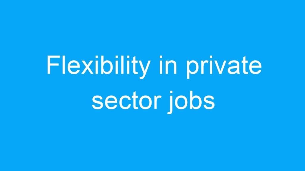 Flexibility in private sector jobs