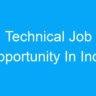 Technical Job Opportunity In India